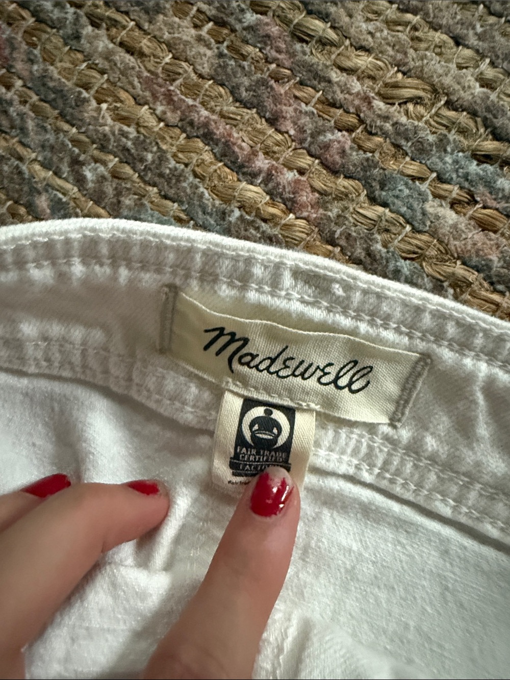 Madewell Off-White High-Rise Jean Shorts - Picture 2 of 4